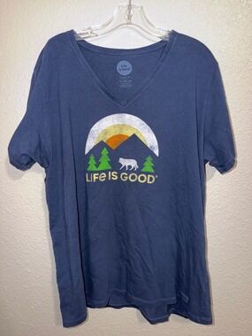 Life is Good V Neck Shirt Plus Size